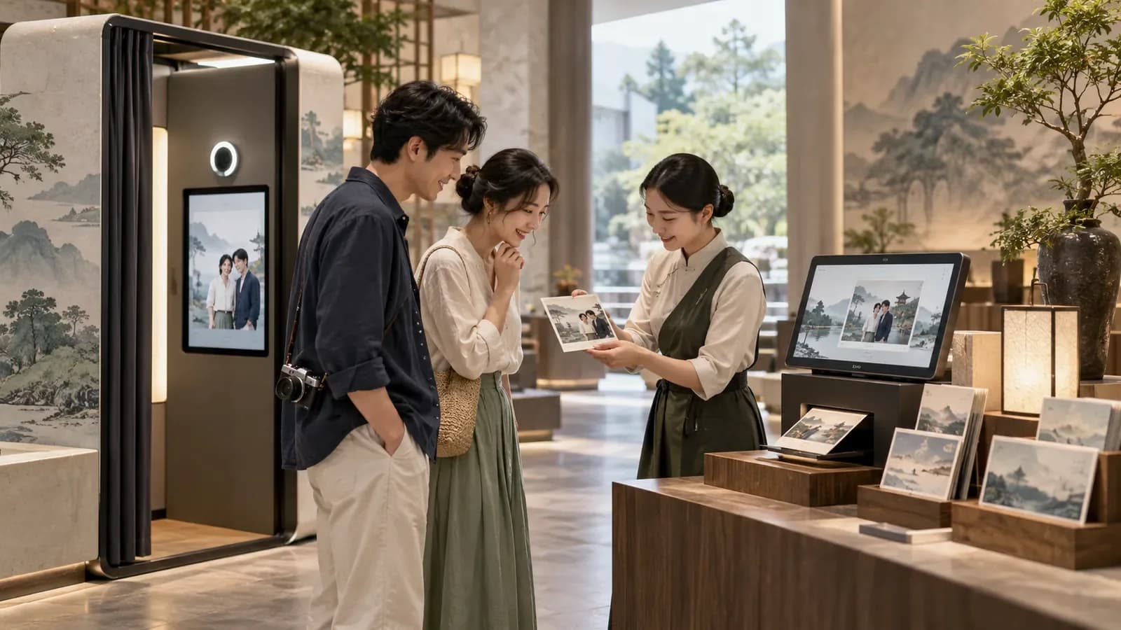 文旅 AI 摄影与互动消费解决方案，AI 生成概念配图