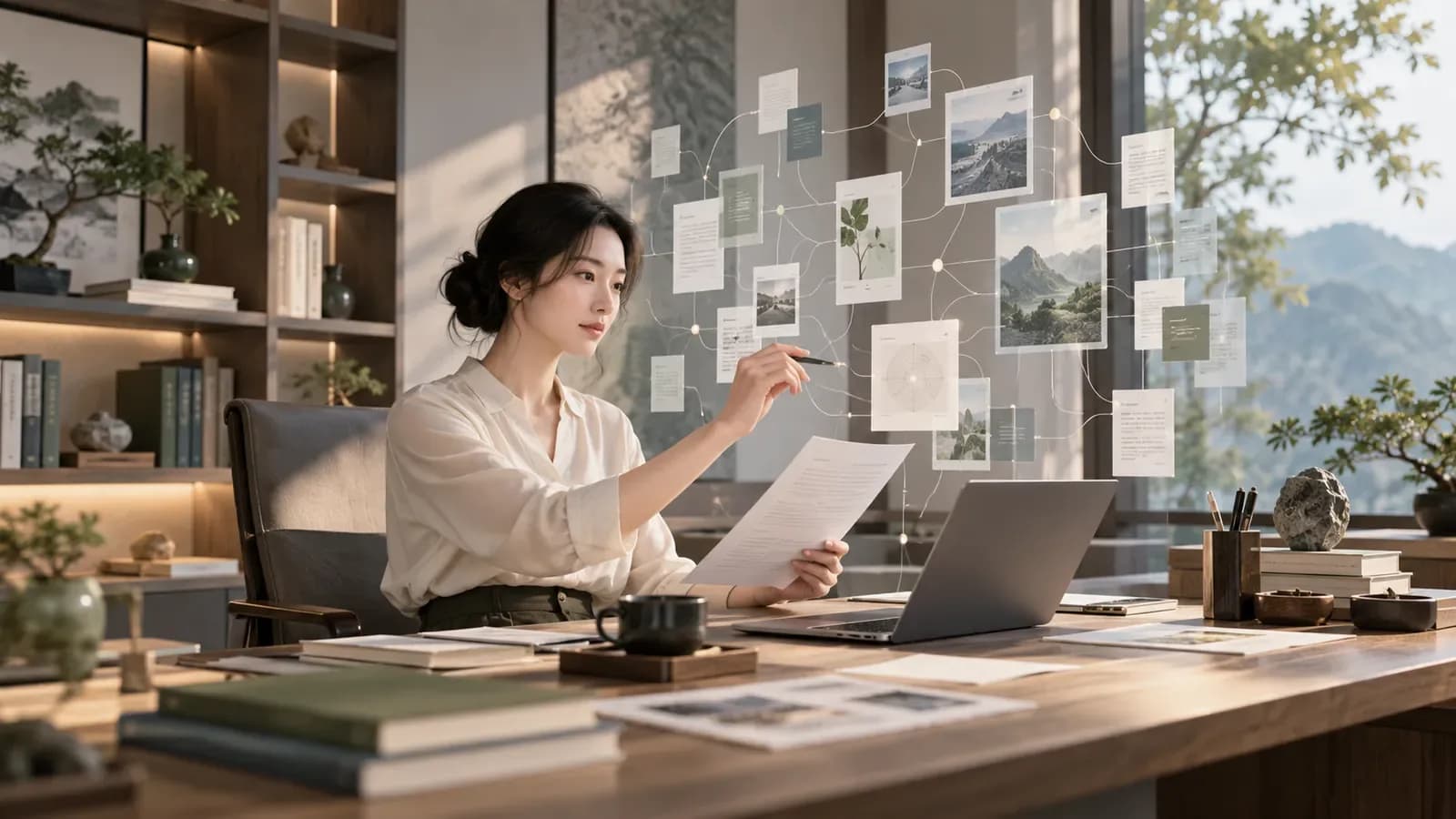 AI 智能体与业务知识服务开发，AI 生成概念配图